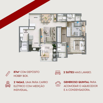 Imagem Apartamento com 2 Quartos à Venda, 87 m² em Vila Ema - São José Dos Campos