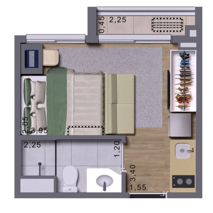 Imagem Imóvel com 1 Quarto à Venda, 17 m² em Jabaquara - São Paulo