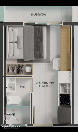Imagem Apartamento com 1 Quarto à Venda, 20 m² em Aeroclube - João Pessoa