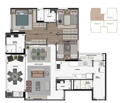 Imagem Apartamento com 3 Quartos à Venda, 126 m² em Cidade Industrial - Curitiba