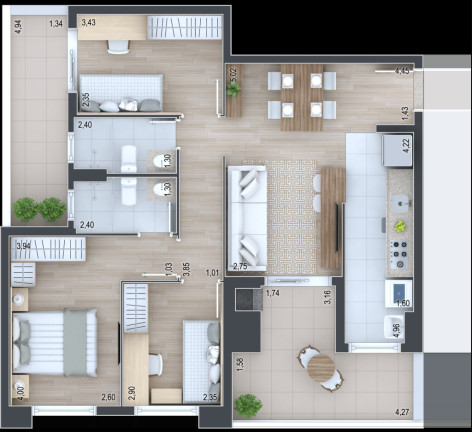 Imagem Apartamento com 3 Quartos à Venda, 88 m² em Portão - Curitiba