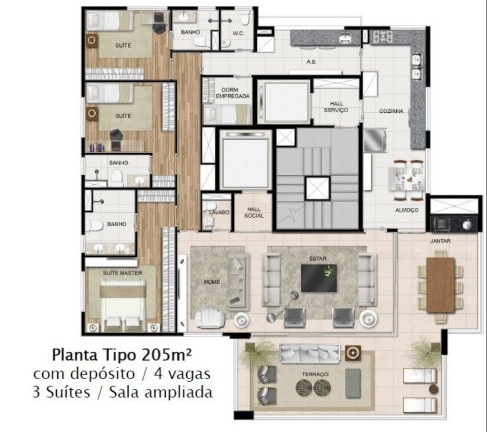 Imagem Apartamento com 3 Quartos à Venda, 205 m² em Jardins - São Paulo Imagem Apartamento com 3 Quartos à Venda, 205 m² em Jardins - São Paulo