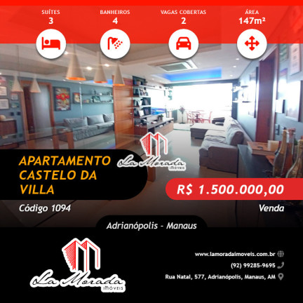 Apartamento com 3 Quartos à Venda, 147 m² em Adrianópolis - Manaus