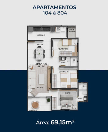 Imagem Apartamento à Venda, 59 m² em Poço - Cabedelo Imagem Apartamento à Venda, 59 m² em Poço - Cabedelo