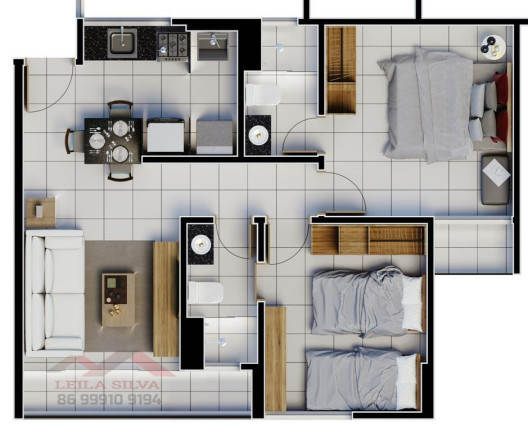 Imagem Apartamento com 1 Quarto à Venda, 55 m² em Primavera - Teresina