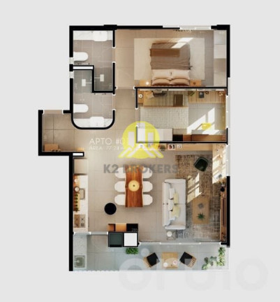 Imagem Apartamento com 2 Quartos à Venda, 73 m² em água Verde - Curitiba Imagem Apartamento com 2 Quartos à Venda, 73 m² em água Verde - Curitiba