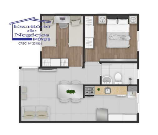 Imagem Imóvel com 2 Quartos à Venda, 40 m² em Hípica - Porto Alegre