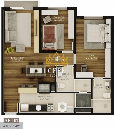 Imagem Imóvel com 2 Quartos à Venda, 72 m² em Prinstrop - Gramado
