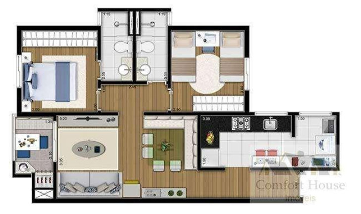 Imagem Apartamento com 2 Quartos à Venda, 65 m² em Campestre - Santo André