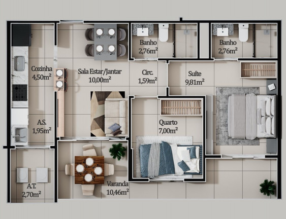 Imagem Apartamento com 2 Quartos à Venda, 54 m² em Itaparica - Vila Velha Imagem Apartamento com 2 Quartos à Venda, 54 m² em Itaparica - Vila Velha