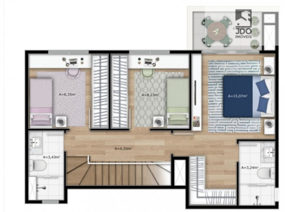 Imagem Cobertura com 3 Quartos à Venda, 109 m² em Capão Raso - Curitiba