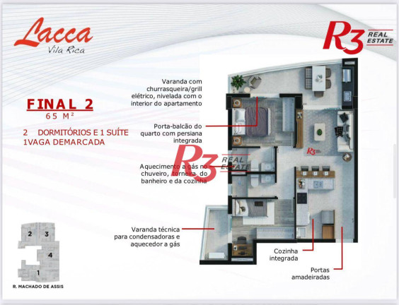 Imagem Apartamento com 2 Quartos à Venda, 65 m² em Vila Rica - Santos