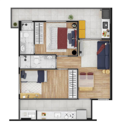 Imagem Apartamento com 2 Quartos à Venda, 61 m² em Ocian - Praia Grande