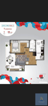 Imagem Apartamento com 1 Quarto à Venda, 50 m² em Guilhermina - Praia Grande