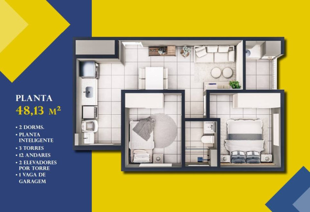 Imagem Apartamento com 2 Quartos à Venda, 48 m² em Parque Residencial Aeroporto - Araçatuba