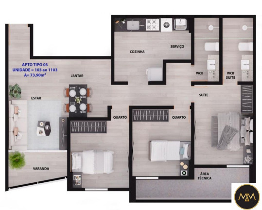 Imagem Apartamento com 2 Quartos à Venda, 57 m² em Manaíra - João Pessoa Imagem Apartamento com 2 Quartos à Venda, 57 m² em Manaíra - João Pessoa