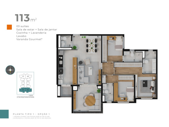 Imagem Imóvel com 3 Quartos à Venda, 113 m² em Jardim Olhos Dagua - Ribeirão Preto