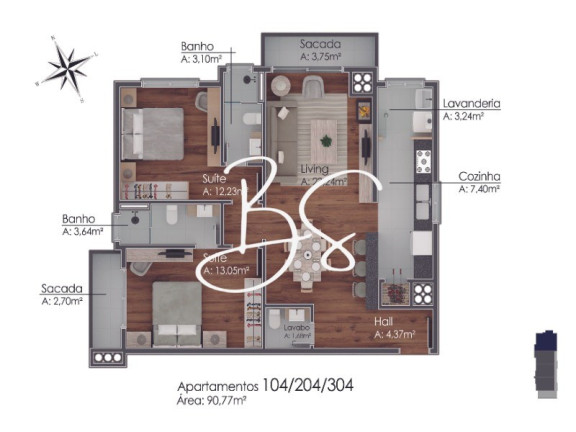 Imagem Apartamento com 2 Quartos à Venda, 90 m² em Avenida Central - Gramado