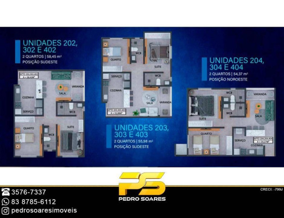 Imagem Apartamento com 2 Quartos à Venda, 55 m² em Portal Do Sol - João Pessoa