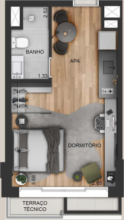 Imagem Imóvel com 1 Quarto à Venda, 26 m² em Moema - São Paulo