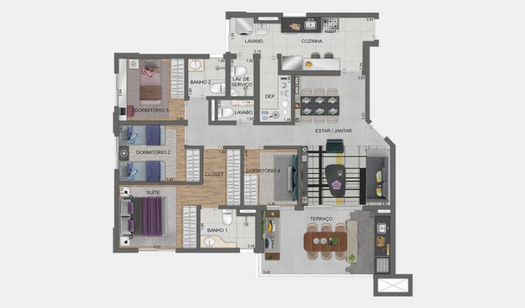 Imagem Apartamento com 4 Quartos à Venda, 162 m² em City América - São Paulo Imagem Apartamento com 4 Quartos à Venda, 162 m² em City América - São Paulo