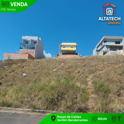Terreno à Venda, 250 m² em Jardim  Bandeirantes - Poços De Caldas