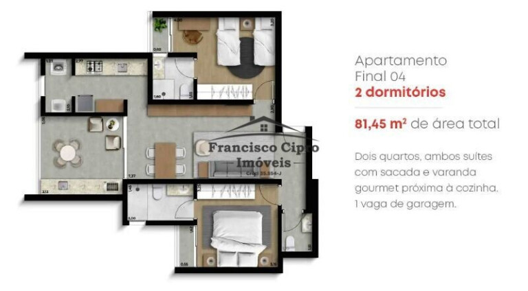 Imagem Apartamento com 2 Quartos à Venda, 81 m² em Village Santana - Guaratinguetá Imagem Apartamento com 2 Quartos à Venda, 81 m² em Village Santana - Guaratinguetá