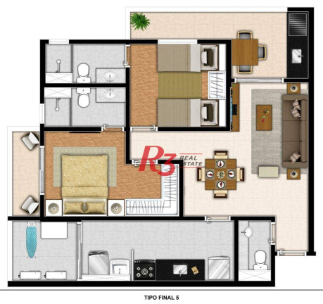 Imagem Apartamento com 3 Quartos à Venda, 83 m² em Boqueirão - Santos Imagem Apartamento com 3 Quartos à Venda, 83 m² em Boqueirão - Santos