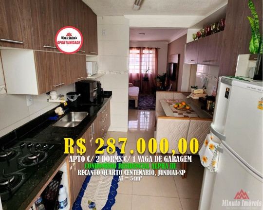 Apartamento com 2 Quartos à Venda, 52 m² em Jardim Guanabara - Jundiaí