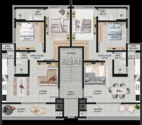 Imagem Apartamento com 2 Quartos à Venda, 62 m² em Centro - Navegantes