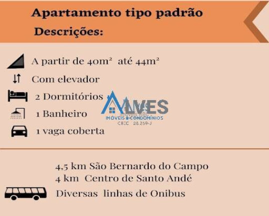 Imagem Apartamento com 2 Quartos à Venda, 44 m² em Jardim Alvorada - Santo André Imagem Apartamento com 2 Quartos à Venda, 44 m² em Jardim Alvorada - Santo André