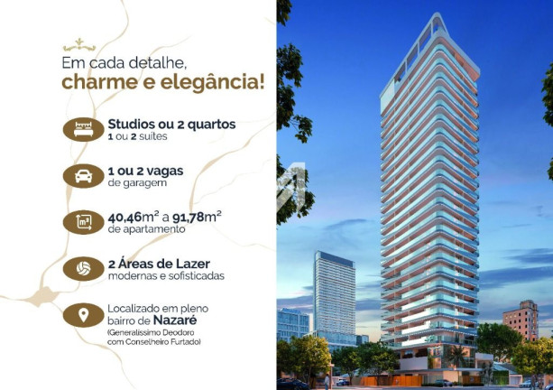 Imagem Apartamento com 1 Quarto à Venda, 50 m² em Umarizal - Belém Imagem Apartamento com 1 Quarto à Venda, 50 m² em Umarizal - Belém