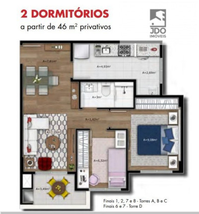 Imagem Apartamento com 2 Quartos à Venda, 51 m² em Capão Raso - Curitiba Imagem Apartamento com 2 Quartos à Venda, 51 m² em Capão Raso - Curitiba