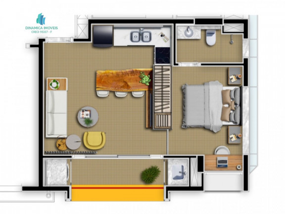 Imagem Studio com 1 Quarto à Venda, 43 m² em Cambuí - Campinas Imagem Studio com 1 Quarto à Venda, 43 m² em Cambuí - Campinas