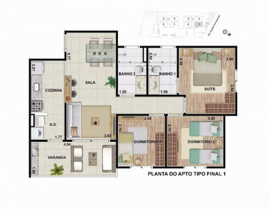 Apartamento com 3 Quartos à Venda, 80 m² em Vila Esperança - Itu