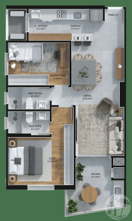 Imagem Apartamento com 2 Quartos à Venda, 77 m² em Centro - Itajaí