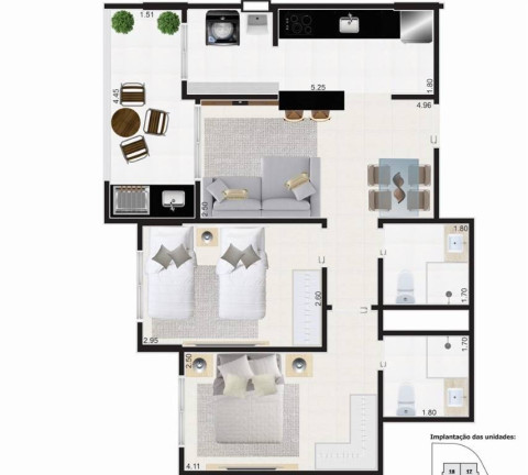 Imagem Apartamento com 2 Quartos à Venda, 68 m² em Guilhermina - Praia Grande