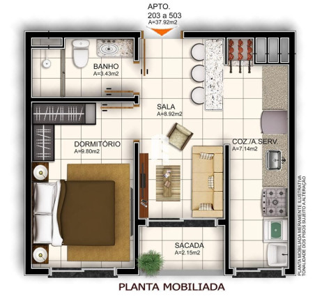 Imagem Apartamento com 1 Quarto à Venda, 42 m² em Camobi - Santa Maria