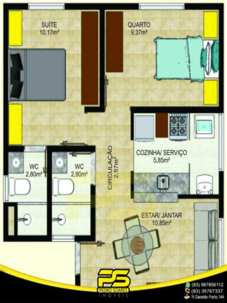 Imagem Apartamento com 2 Quartos à Venda, 50 m² em Mangabeira - João Pessoa