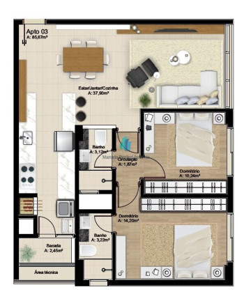 Imagem Apartamento com 2 Quartos à Venda, 85 m² em São Francisco - Bento Gonçalves