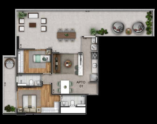 Imagem Apartamento com 2 Quartos à Venda, 148 m² em Park Lozandes - Goiânia