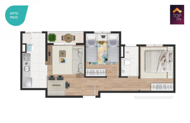 Imagem Apartamento com 2 Quartos à Venda, 45 m² em Top Life -  Programa Casa Verde Amarela - Cotia