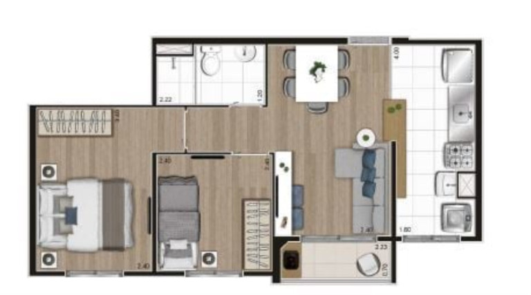 Imagem Apartamento com 2 Quartos à Venda, 42 m² em Maranhão - São Paulo