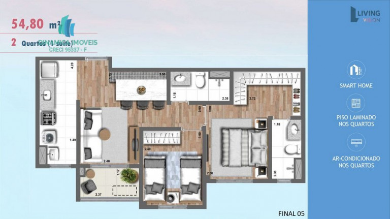 Imagem Apartamento com 2 Quartos à Venda, 54 m² em Bonfim - Campinas Imagem Apartamento com 2 Quartos à Venda, 54 m² em Bonfim - Campinas