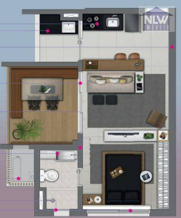 Studio com 1 Quarto à Venda, 44 m² em Chácara Klabin - São Paulo