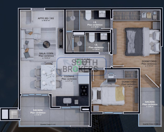 Imagem Apartamento com 3 Quartos à Venda,  em Hauer - Curitiba