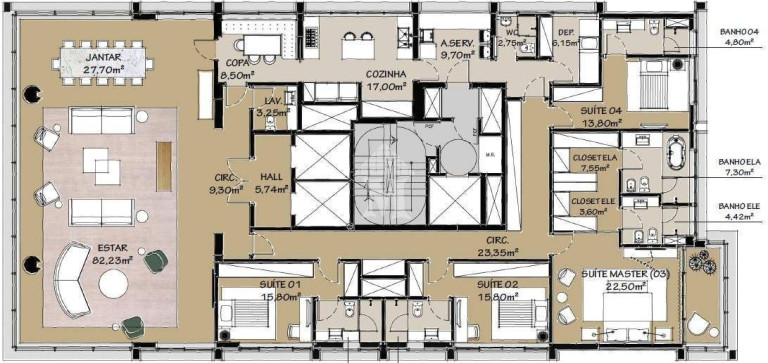 Apartamento com 4 Quartos à Venda, 359 m² em Vila Nova Conceição - São Paulo