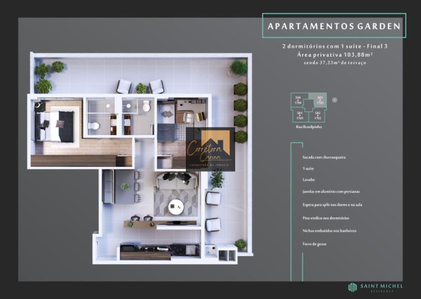 Imagem Apartamento com 2 Quartos à Venda, em Kobrasol - São José Imagem Apartamento com 2 Quartos à Venda, em Kobrasol - São José