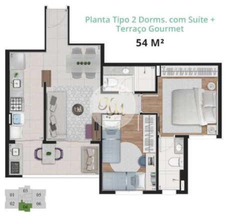 Imagem Apartamento com 2 Quartos à Venda, 54 m² em Jardim Das Flores - Osasco