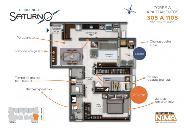 Imagem Apartamento com 2 Quartos à Venda, 69 m² em Bonfim - Santa Maria Imagem Apartamento com 2 Quartos à Venda, 69 m² em Bonfim - Santa Maria